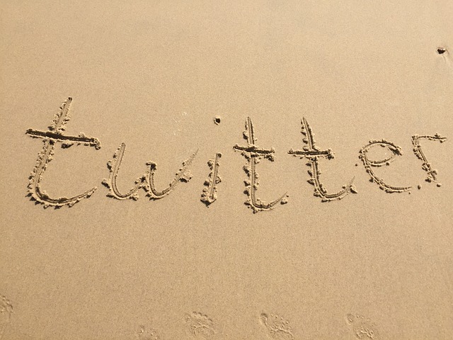 Twitterの文字を砂に書く