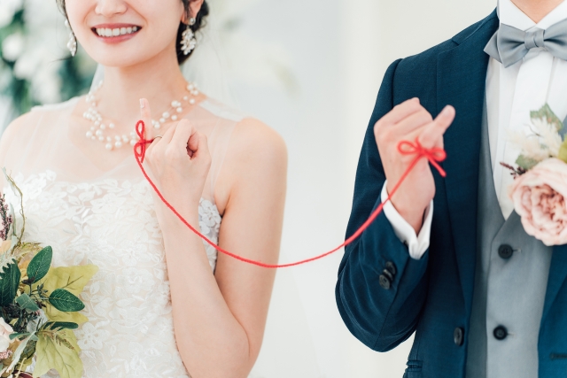 結婚式での赤い糸